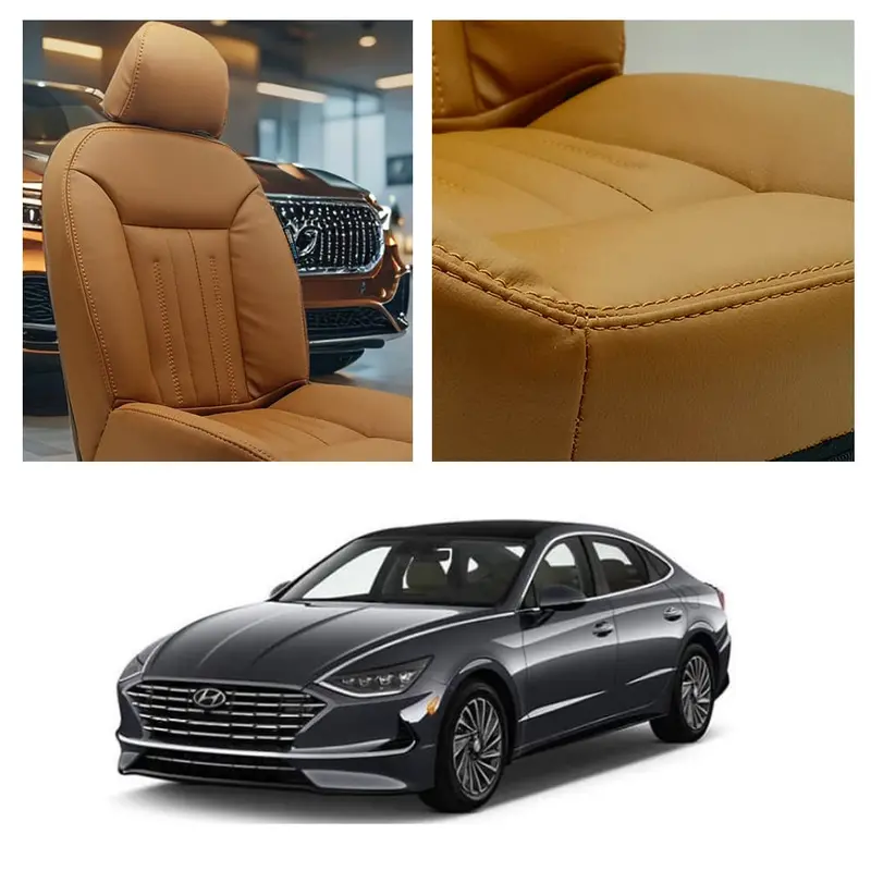 Hyundai Sonata Audi Design Brown Seat Covers 2021 - 2024 1