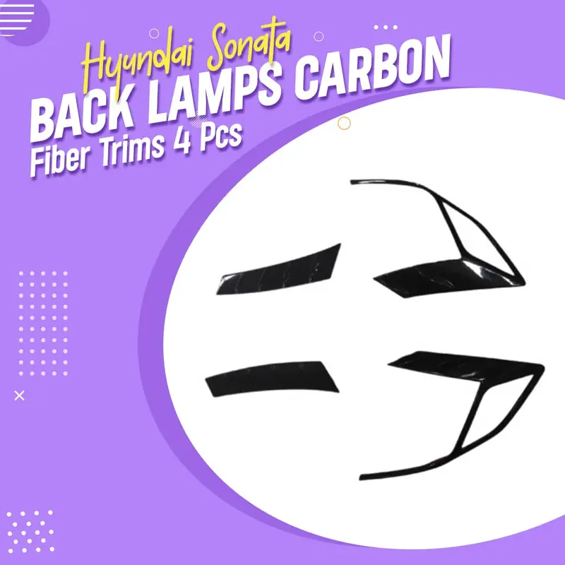 Hyundai Sonata Back Lamps Carbon Fiber Trims 4 Pcs 2021 - 2024 1