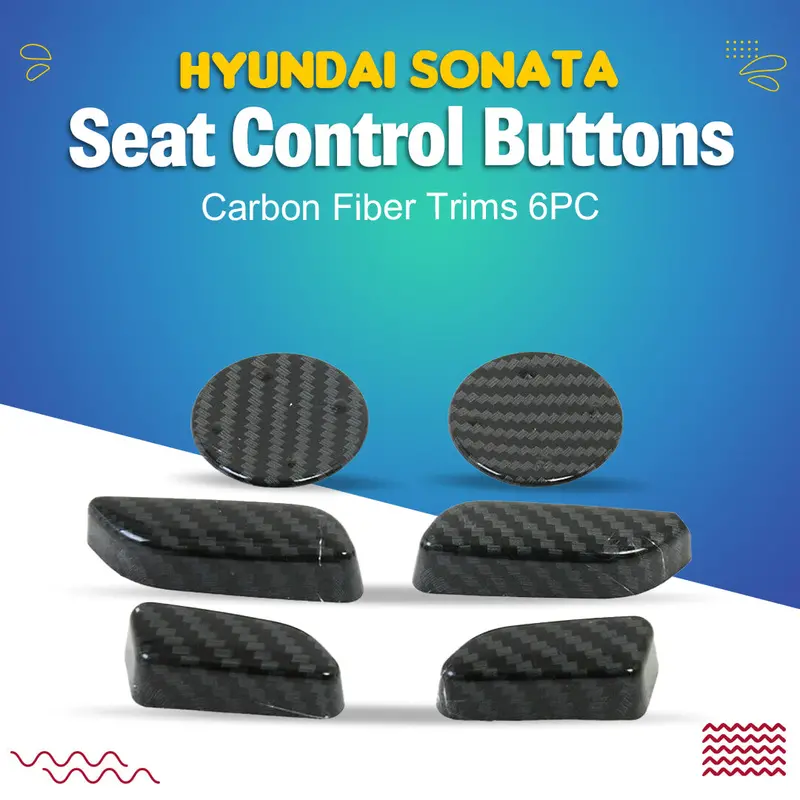Hyundai Sonata Seat Control Buttons Carbon Fiber Trims 6Pc 2021 - 2024 1