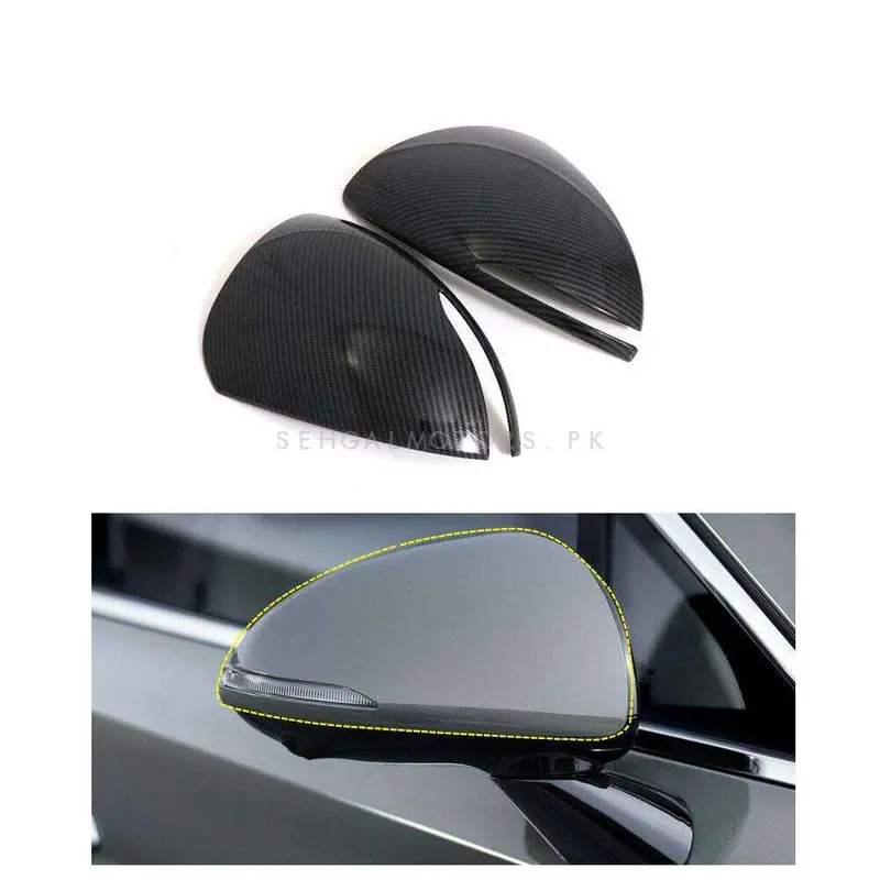Hyundai Sonata Side Mirror Carbon Fiber Covers 2021 - 2024 2