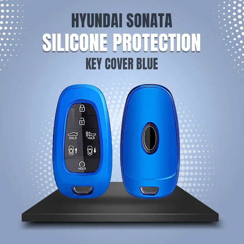 Hyundai Sonata Silicone Protection Key Cover Blue 2021 - 2024 1