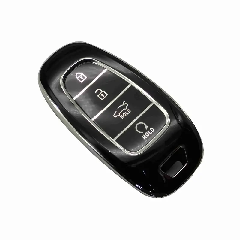 Hyundai Sonata Tpu Plastic Key Cover Black With Chrome 2021 - 2024 2