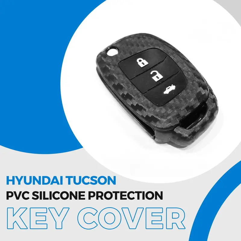 Hyundai Tucson 2020-2024 Pvc Silicone Protection Key Cover 2020 - 2024 - 3 Button Without Keychain Jack Knife 1