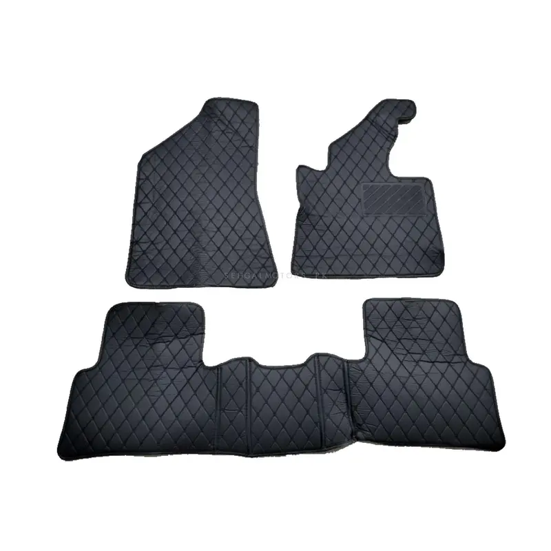 Hyundai Tucson 7D Eco Floor Mats Black 2020 - 2024 - Stitched Multicolor Thread 3 Pcs 2