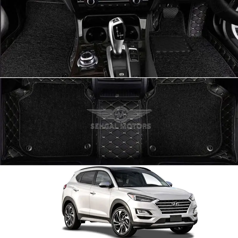 Hyundai Tucson 9D Floor Mat Black With Black Grass Model 2020 - 2021 1