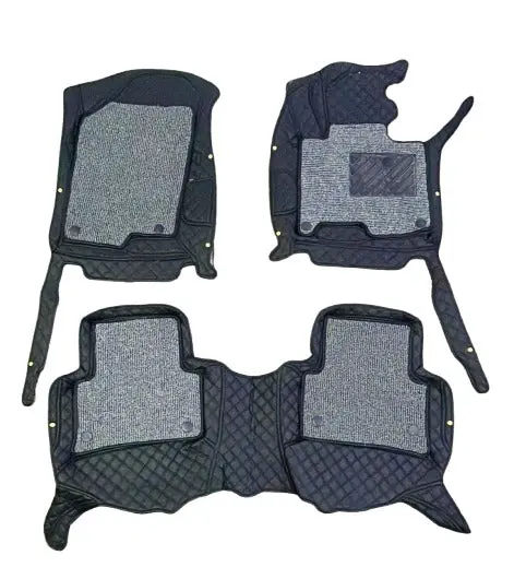 Hyundai Tucson 9D Floor Mats Mix Thread Grass 3 Pcs 2020 - 2024 - Black With Grey 2