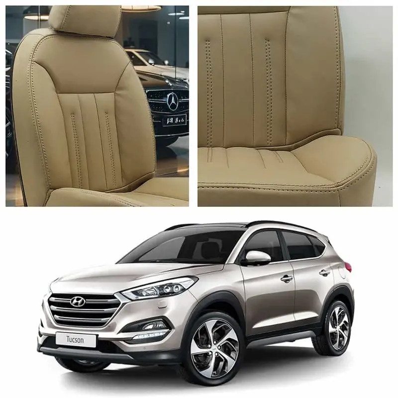 Hyundai Tucson Audi Design Beige Seat Covers 2020 - 2024 1