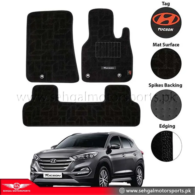 Hyundai Tucson Carpet Floor Mat Special Black/Gray Model 2021-2022 1