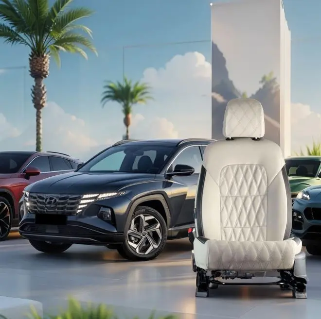 Hyundai Tucson Hybrid Diamond Cut Beige Black Seat Covers 2025 - 2026 1