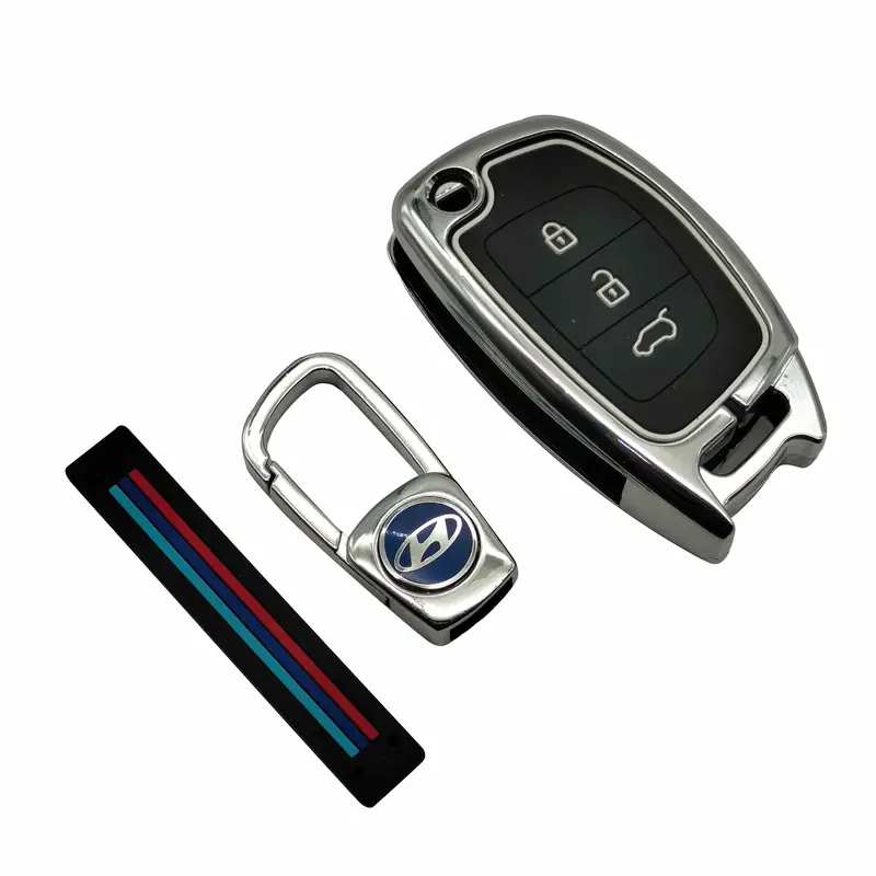 Hyundai Tucson Jack Knife Metal Key Shell Case Cover 3-Button 2020 - 2024 2