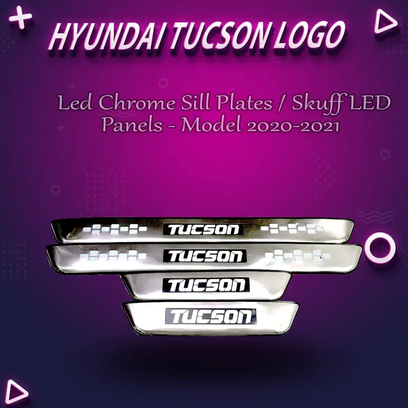 Hyundai Tucson Led Chrome Sill Plates / Skuff Led Panels 2020 - 2024 1