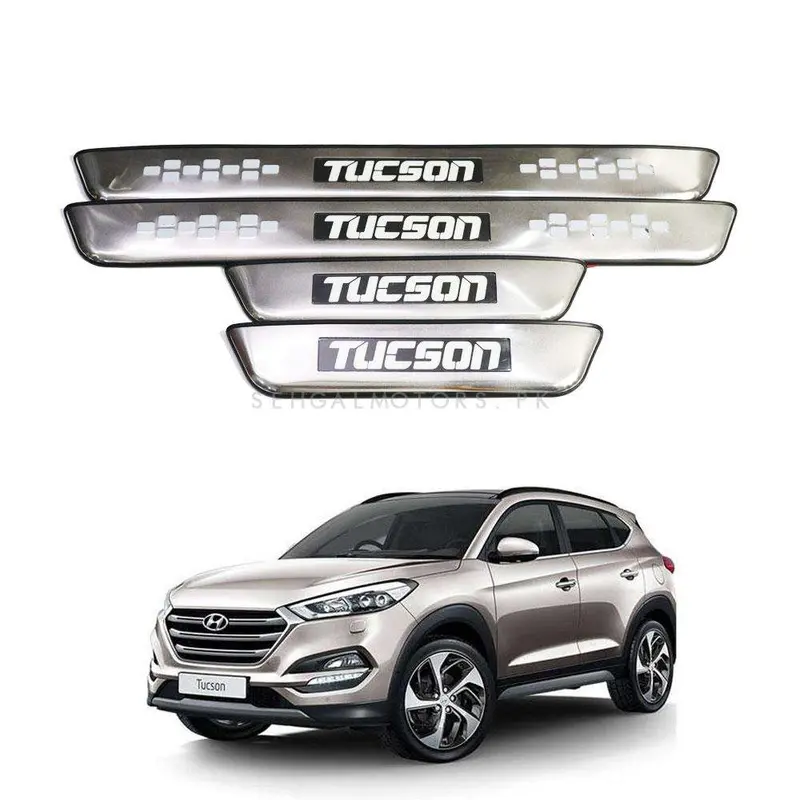 Hyundai Tucson Led Chrome Sill Plates / Skuff Led Panels 2020 - 2024 2