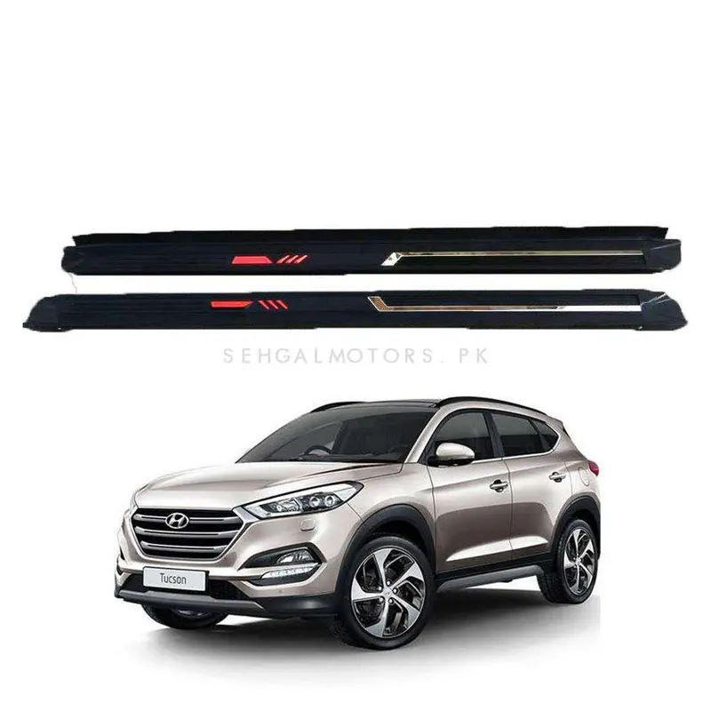 Hyundai Tucson Side Foot Steps Black With Red Strips 2020 - 2024 1