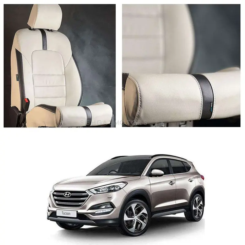 Hyundai Tucson Type R Beige Black Seat Covers 2020 - 2024 1