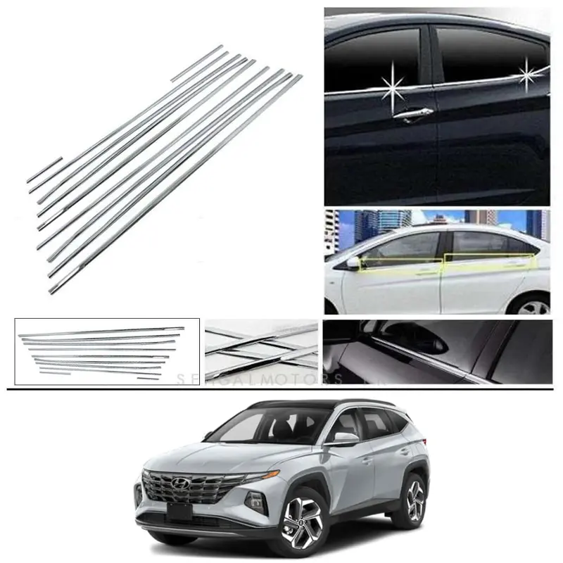 Hyundai Tucson Window Chrome Weather Strips 10 Pcs 2020 - 2024 - Model 2020-2024 1