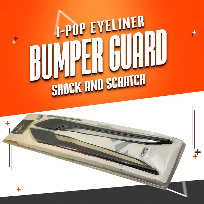I-Pop Eyeliner Bumper Guard Shock And Scratch Protection 4 Pcs - - Black With Chrome 1