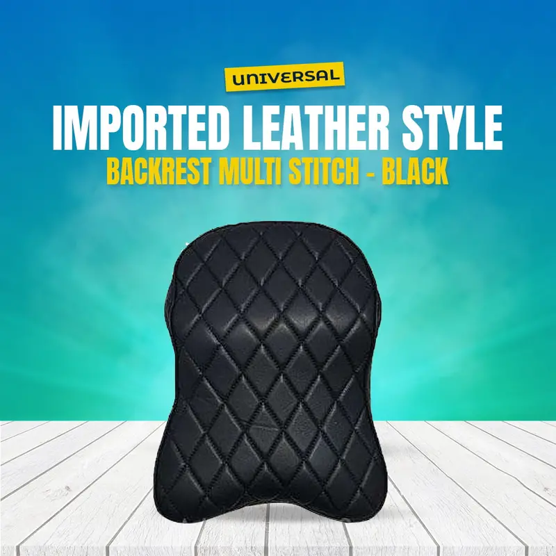 Imported Leather Style Back & Neck Rest Care Cushion Black Multi - Multi 1