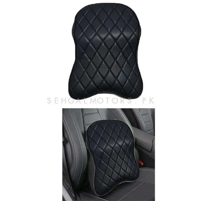 Imported Leather Style Back & Neck Rest Care Cushion Black Multi - Multi 2