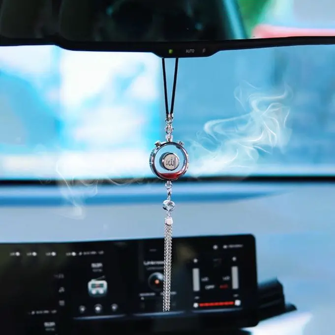 Islamic Style Hanging Car Perfume Silver – Multi Liquid Fragrance 1