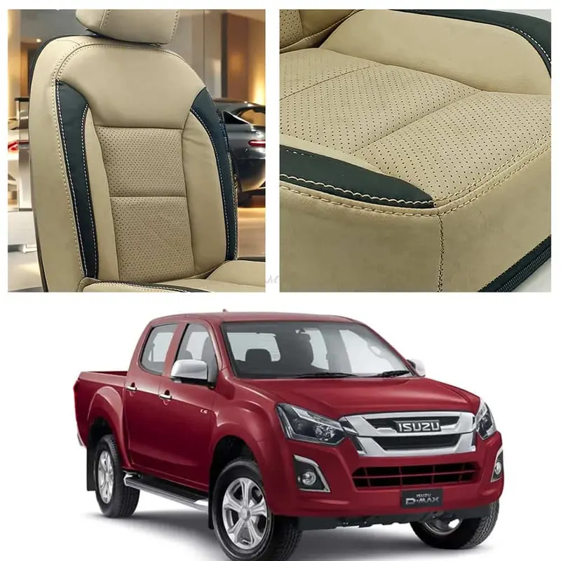 Isuzu D-Max Breathable Beige Black Seat Covers 2018 - 2021 1