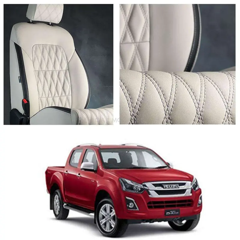 Isuzu D-Max Diamond Cut Beige Black Seat Covers 2018 - 2021 1
