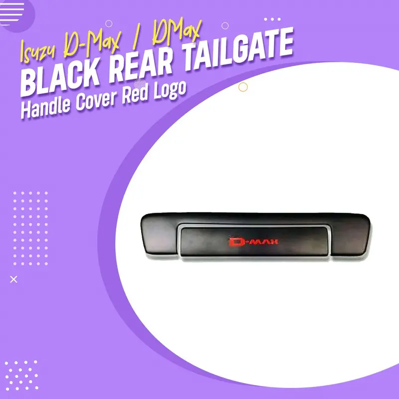 Isuzu D-Max/Dmax/Black Rear Tailgate Handle Cover Red Logo 2018 - 2021 1