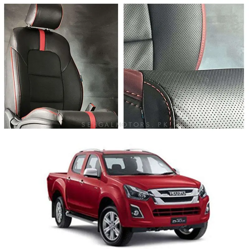 Isuzu D-Max Type R Black Red Seat Covers 2018 - 2021 1