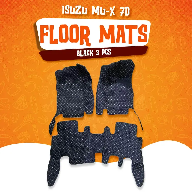 Isuzu Mu-X 7D Floor Mats - Black - 3 Pcs Set 2018 - 2021 1