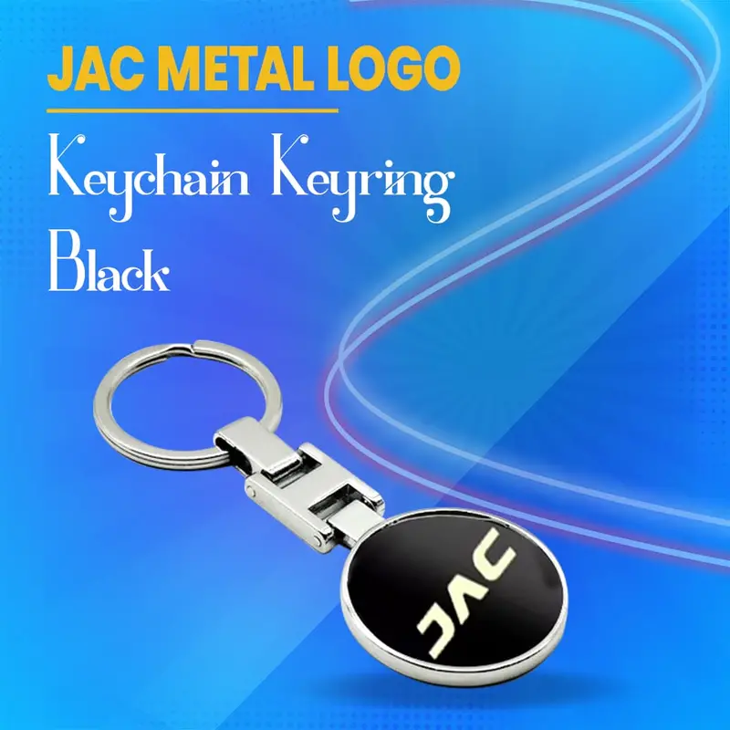 Jac Metal Logo Keychain Keyring - Black 1