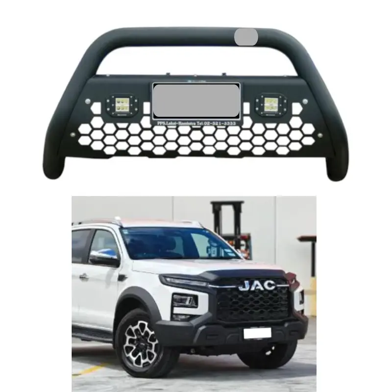Jac T9 Double Pipe With Fog Lamps Front Bumper Armoured 2025-2026 - - Safe Guard 1