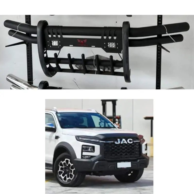 Jac T9 Double Pipe With Fog Lamps Front Bumper Safe Guard 2025-2026 1