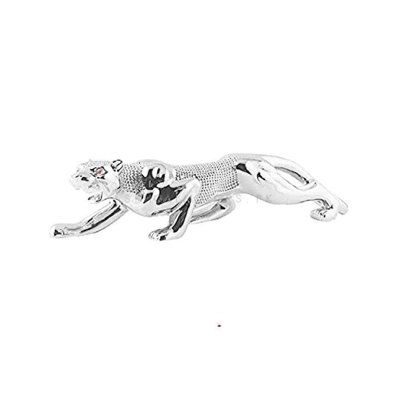 Jaguar Leopard Sculpture For Dashboard Decoration - Chrome 2