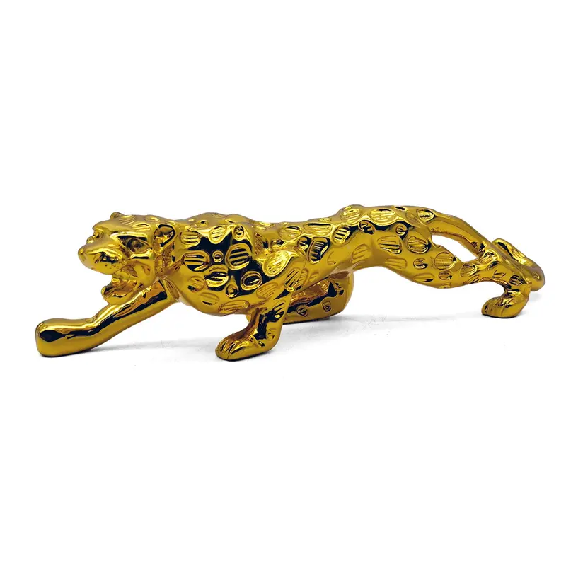 Jaguar Leopard Sculpture For Dashboard Decoration Medium - Golden 1