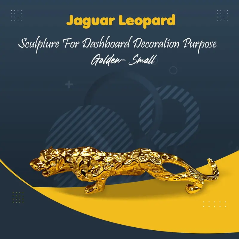 Jaguar Leopard Sculpture For Dashboard Decoration Small - Golden 1