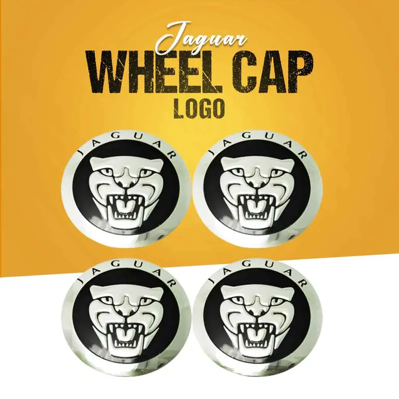 Jaguar Wheel Cap Logo Center Hub Badge Sticker - 4 Pcs 1