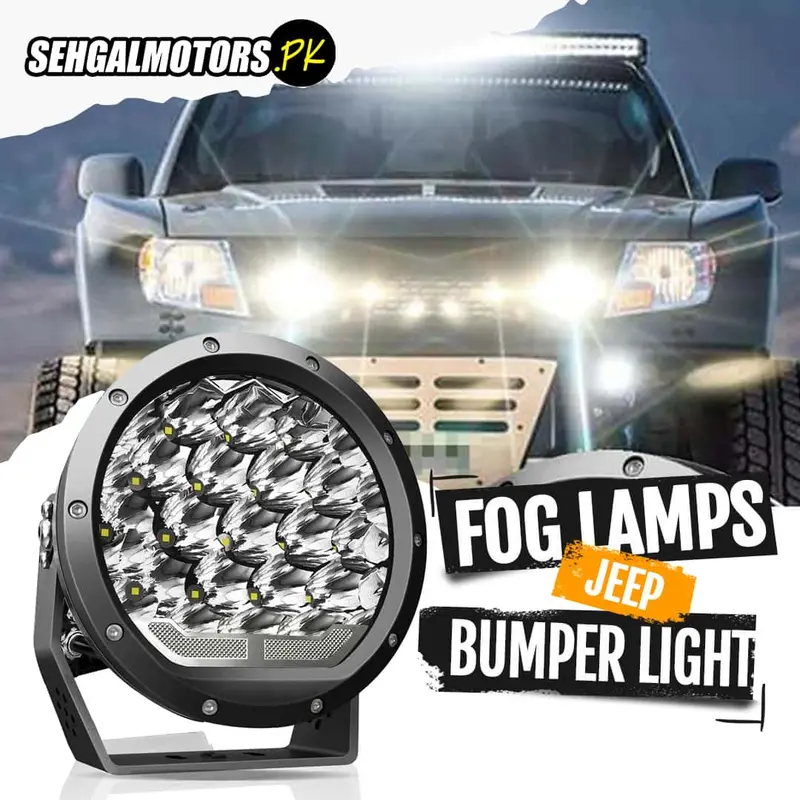 Jeep Black Fog Lamps Bumper Light Large - Each - Off Road Roof Bar Led Bumper Spotlight 1