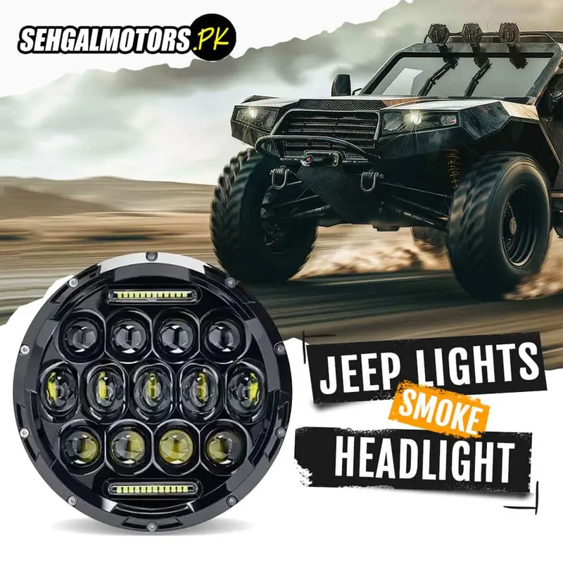 Jeep Smoke Headlights / Head Lamps With Builtin Projectors - Each 1