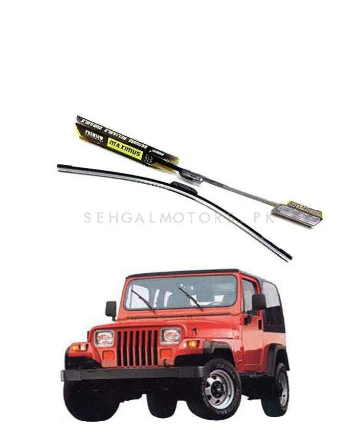 Jeep Wrangler Maximus Premium Silicone Wiper Blades 1995 - 2018 1