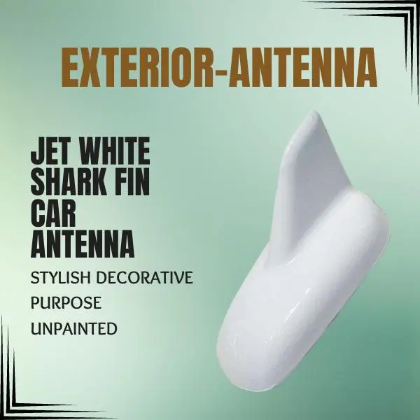 Jet White Shark Fin Car Antenna Stylish Decorative Purpose Unpainted 1