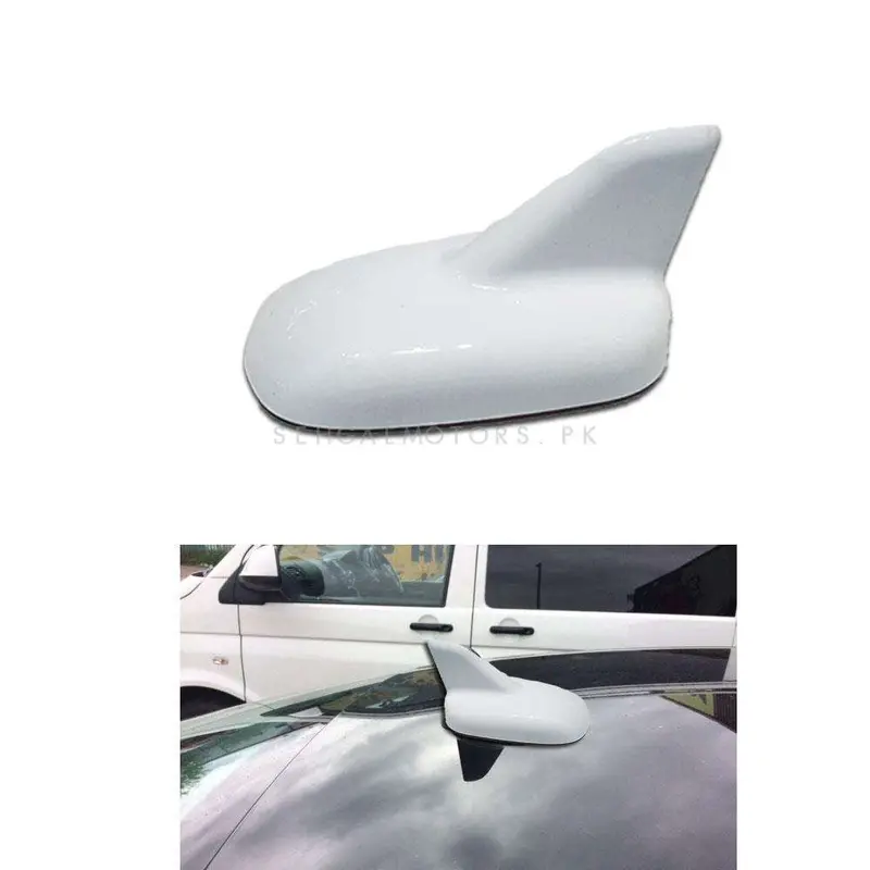 Jet White Shark Fin Car Antenna Stylish Decorative Purpose Unpainted 2