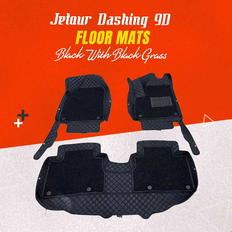 Jetour Dashing 9D Floor Mats Black With Black Grass 3 Pcs 2025 - 2026 1