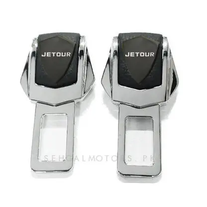 Jetour Leather Logo Seat Belt Clip Black Chrome 1