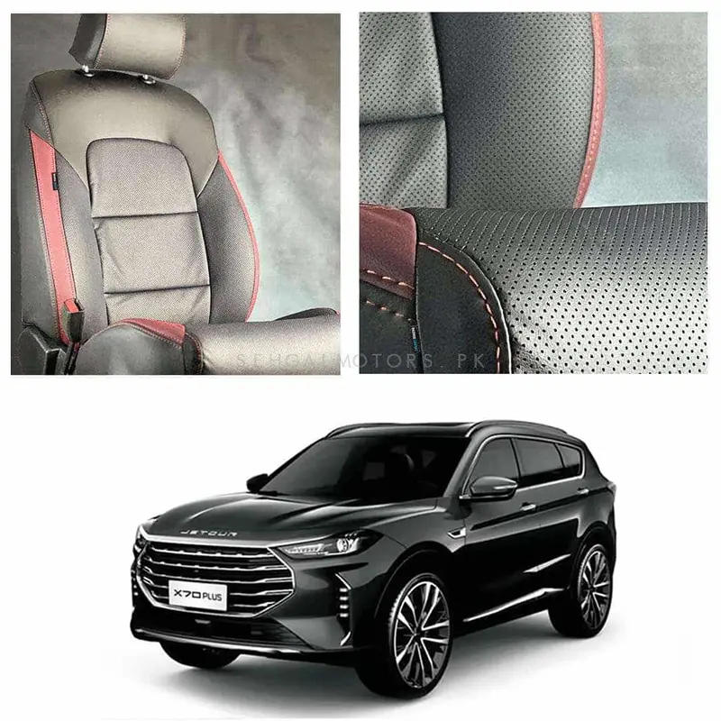 Jetour X70 Plus Breathable Black Red Seat Covers 2025 - 2026 2