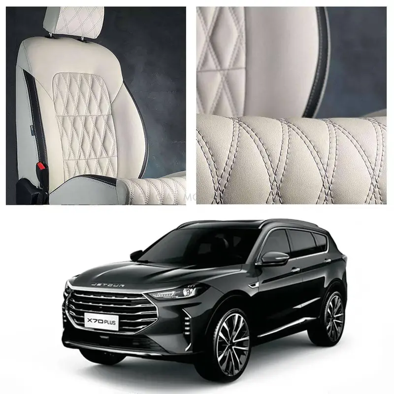 Jetour X70 Plus Diamond Cut Beige Black Seat Covers 2025 - 2026 1