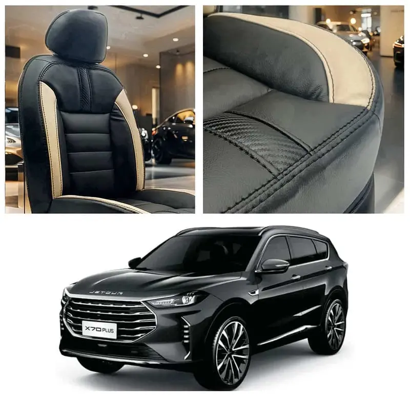 Jetour X70 Plus Hockey Design Black Beige Seat Covers 2025 - 2026 1