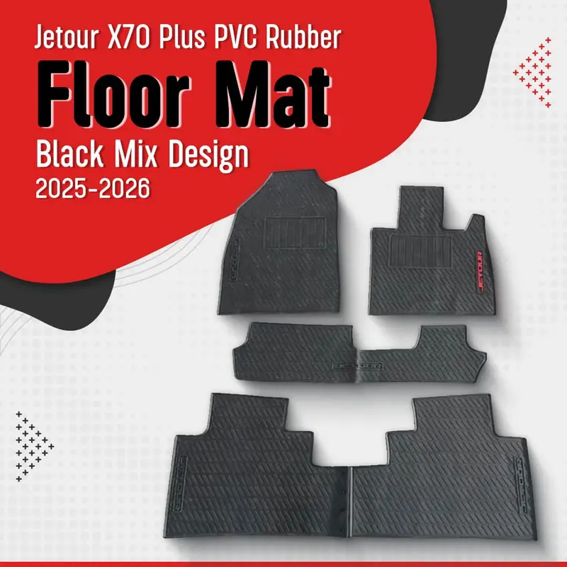 Jetour X70 Plus Pvc Rubber Floor Mat Black Mix Design 4 Pcs 2025 - 2026 1