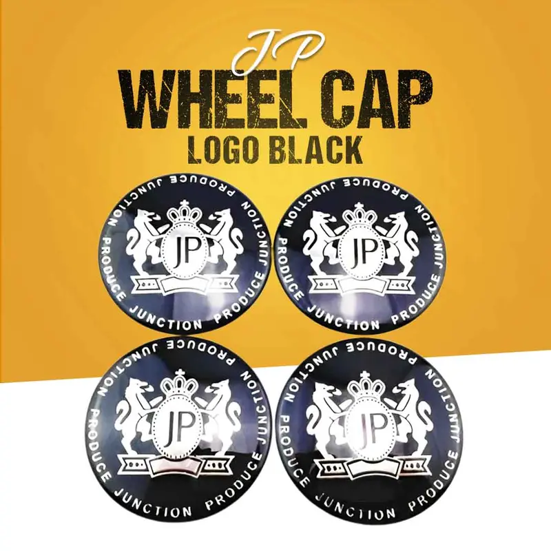 Jp Wheel Caps Logo Sticker - Black 1