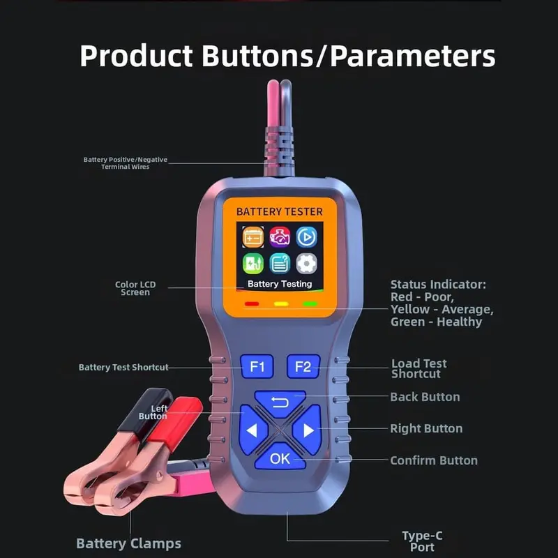 K1s Car Battery Tester Compatible With Batteries Fast Testing 2
