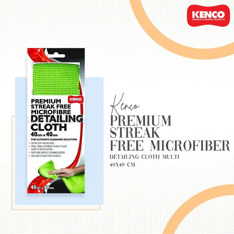 Kenco Premium Streak Free Microfiber Detailing Cloth Multi - 40X40 Cm 1
