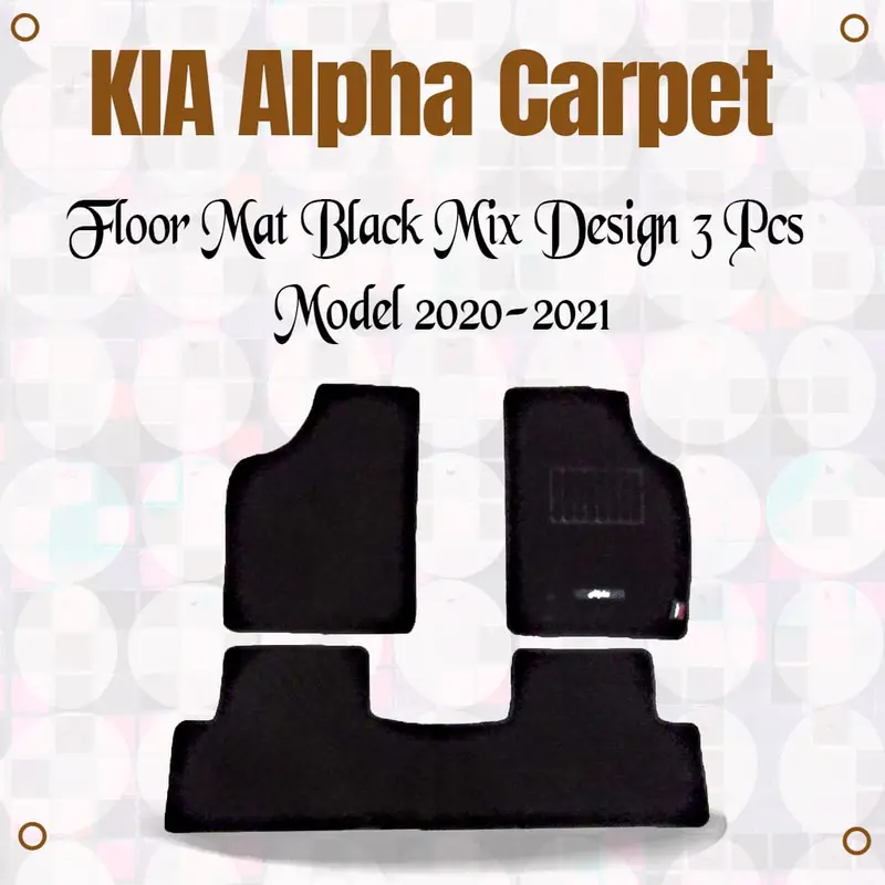 Kia Alpha Carpet Floor Mat Black Mix Design 3 Pcs 2019 - 2025 1